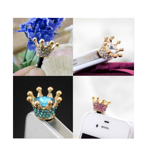 Anti Jack Crown Dust Plug Cellphone Charms Earphone